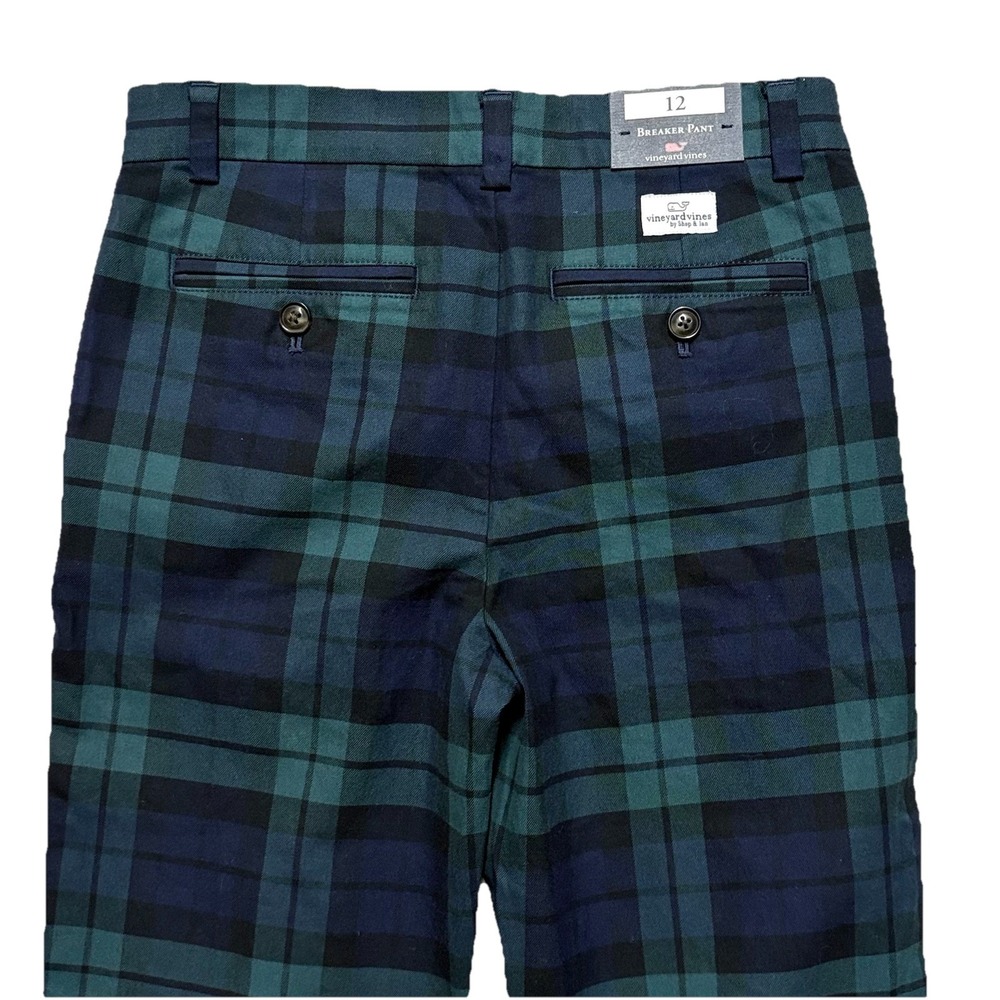 NWT Vineyard Vines Breaker Pants Plaid Boys Size 12 Holiday Blackwatch Tartan - Picture 3 of 11